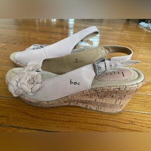 b.o.c. Women's Tan Floral Wedge Sandals